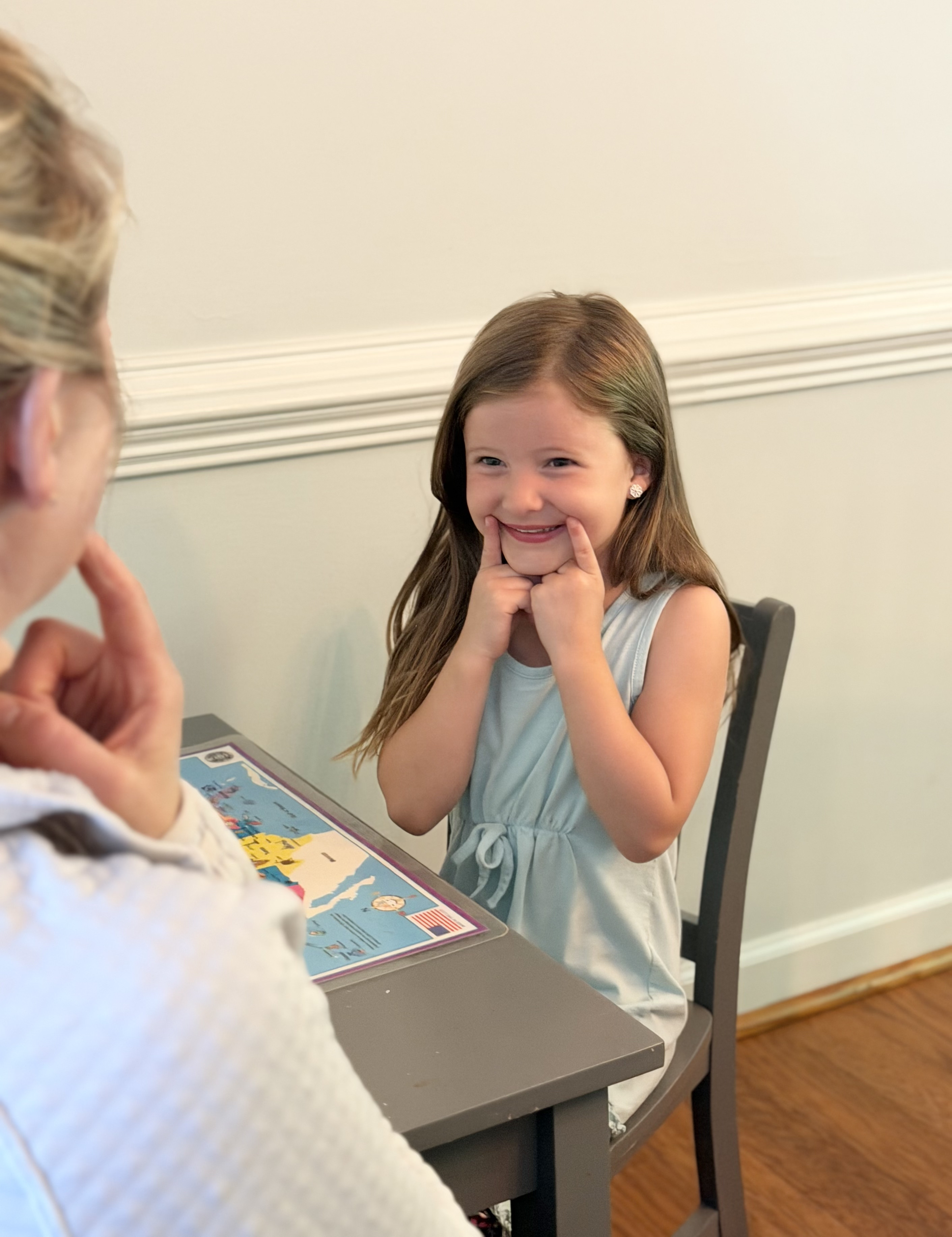 Child engaging in speech sound practice